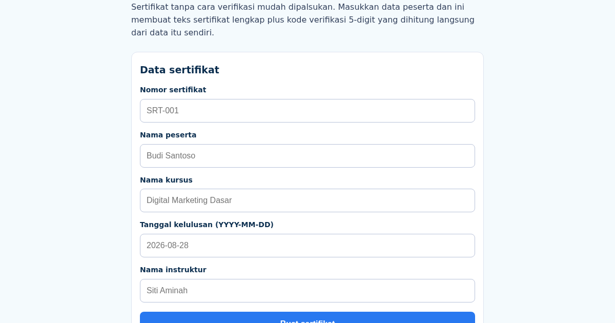 SertifikatKu: Auto-Generate Course Completion Certificates